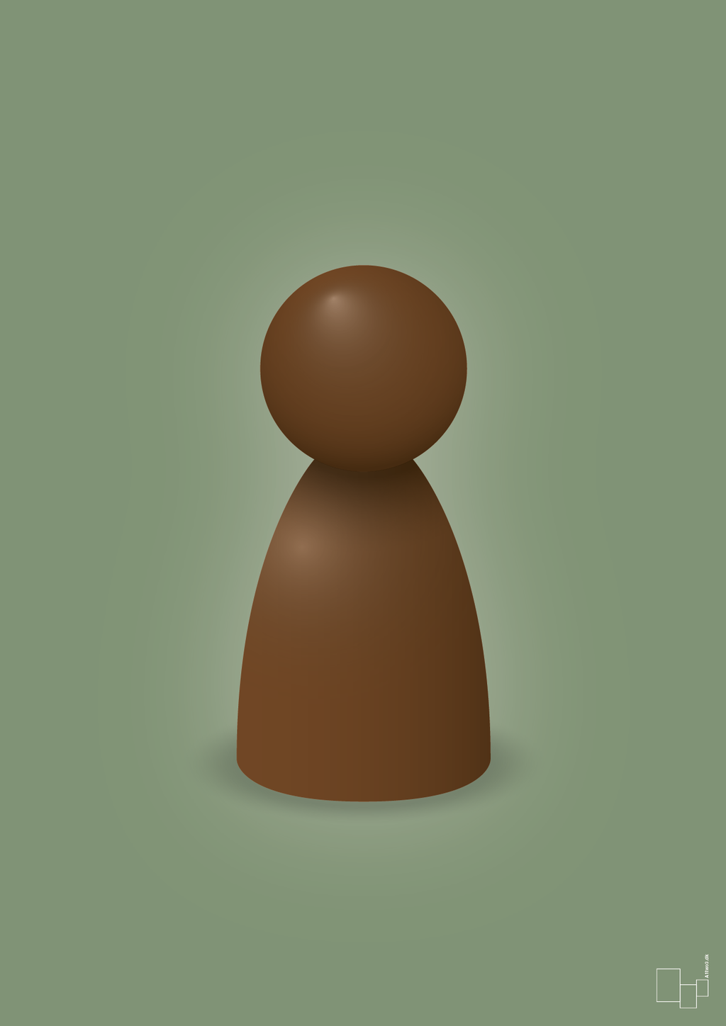 plakat: spillebrik i farven: dark brown - jade-Brætspil-A1two3