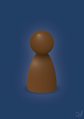 plakat: spillebrik i farven: dark brown - lapis blue-Brætspil-A1two3