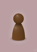 plakat: spillebrik i farven: dark brown - light rose-Brætspil-A1two3
