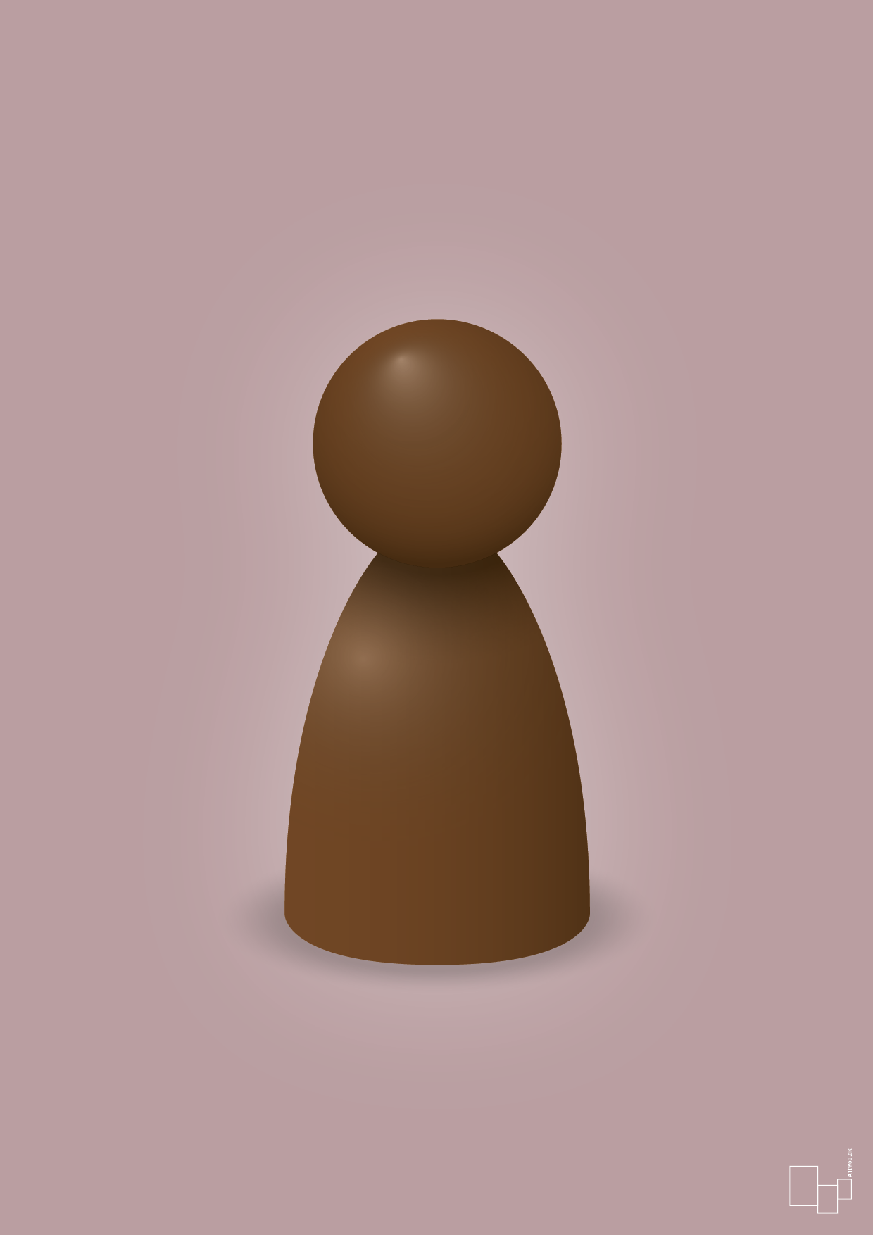 plakat: spillebrik i farven: dark brown - light rose-Brætspil-A1two3