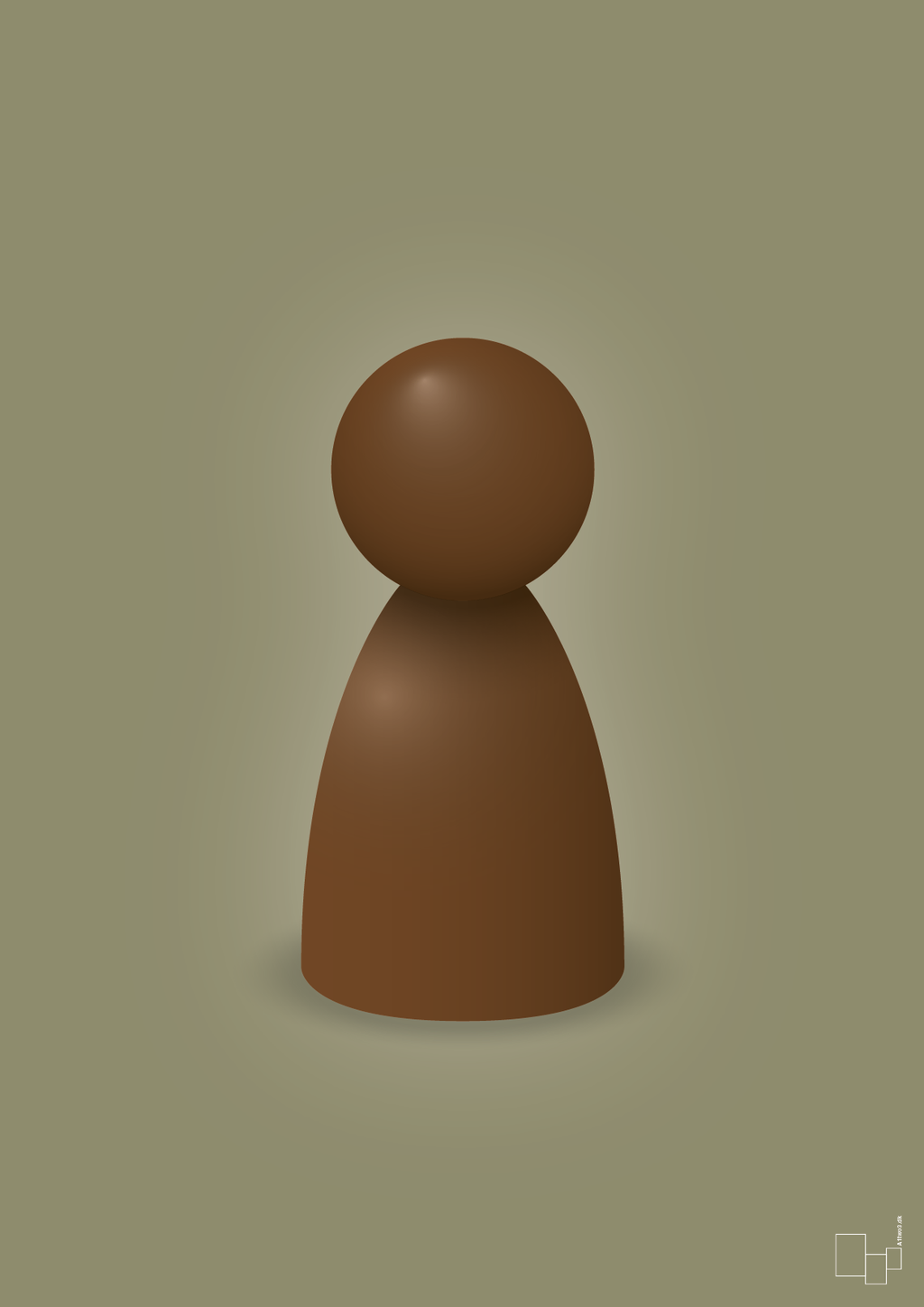 plakat: spillebrik i farven: dark brown - misty forrest-Brætspil-A1two3