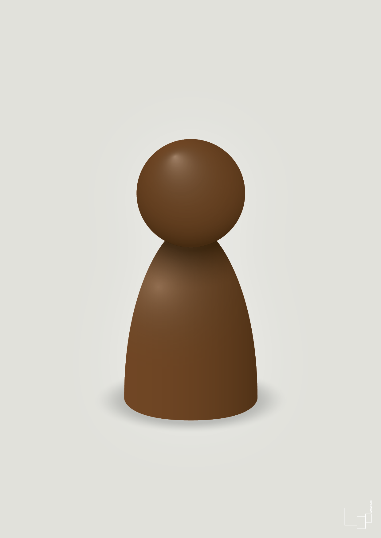 plakat: spillebrik i farven: dark brown - painters white-Brætspil-A1two3