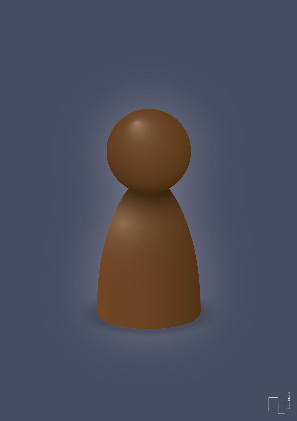 Spillebrik i farven: dark brown - petrol-Brætspil-A1two3