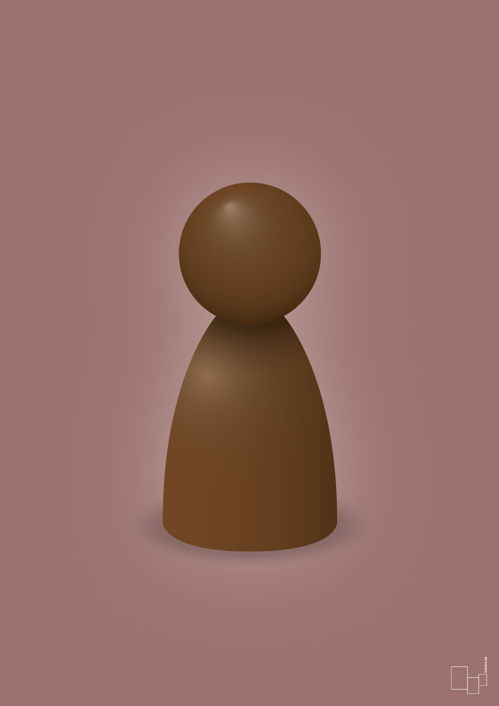plakat: spillebrik i farven: dark brown - plum-Brætspil-A1two3