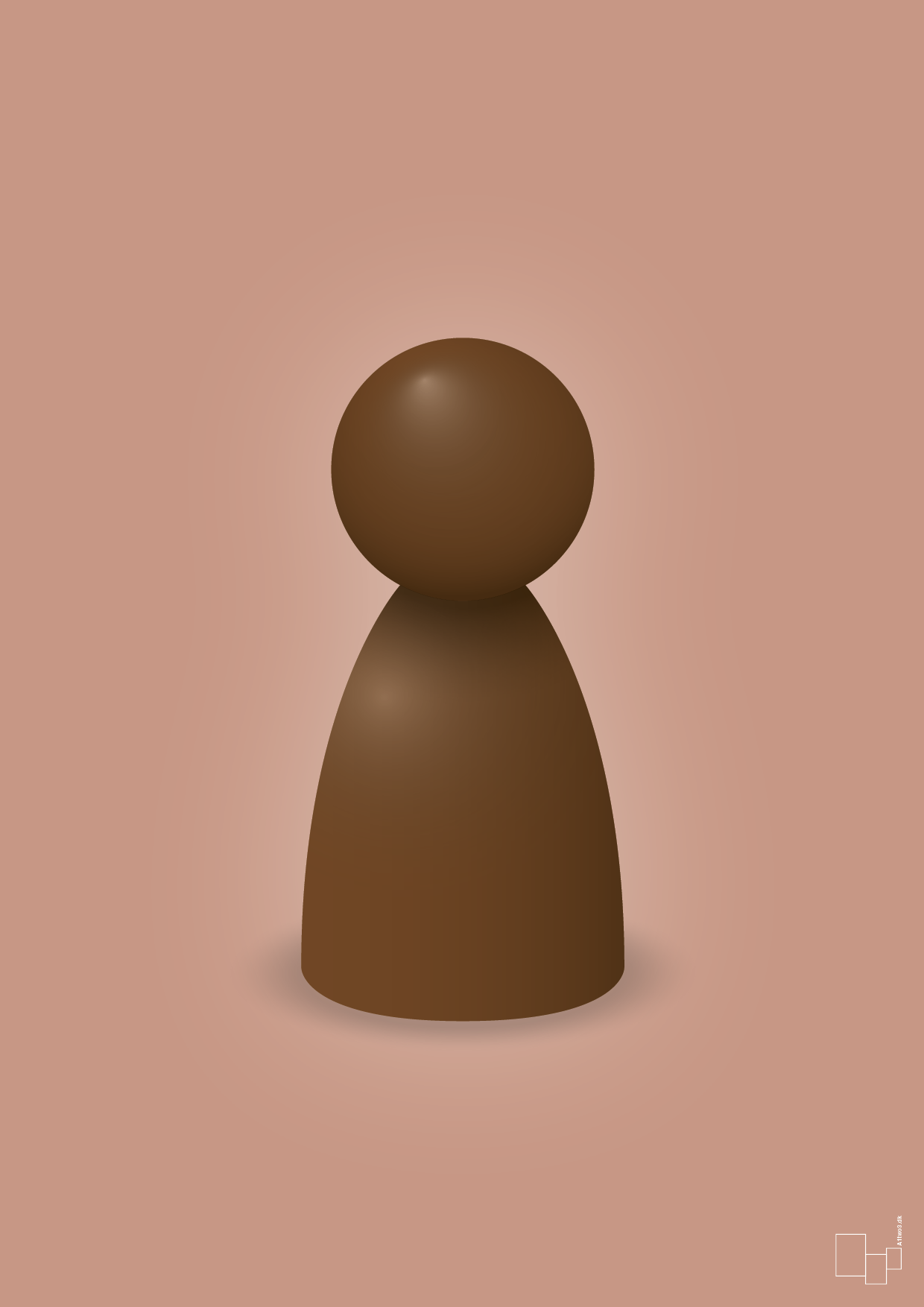 plakat: spillebrik i farven: dark brown - powder-Brætspil-A1two3