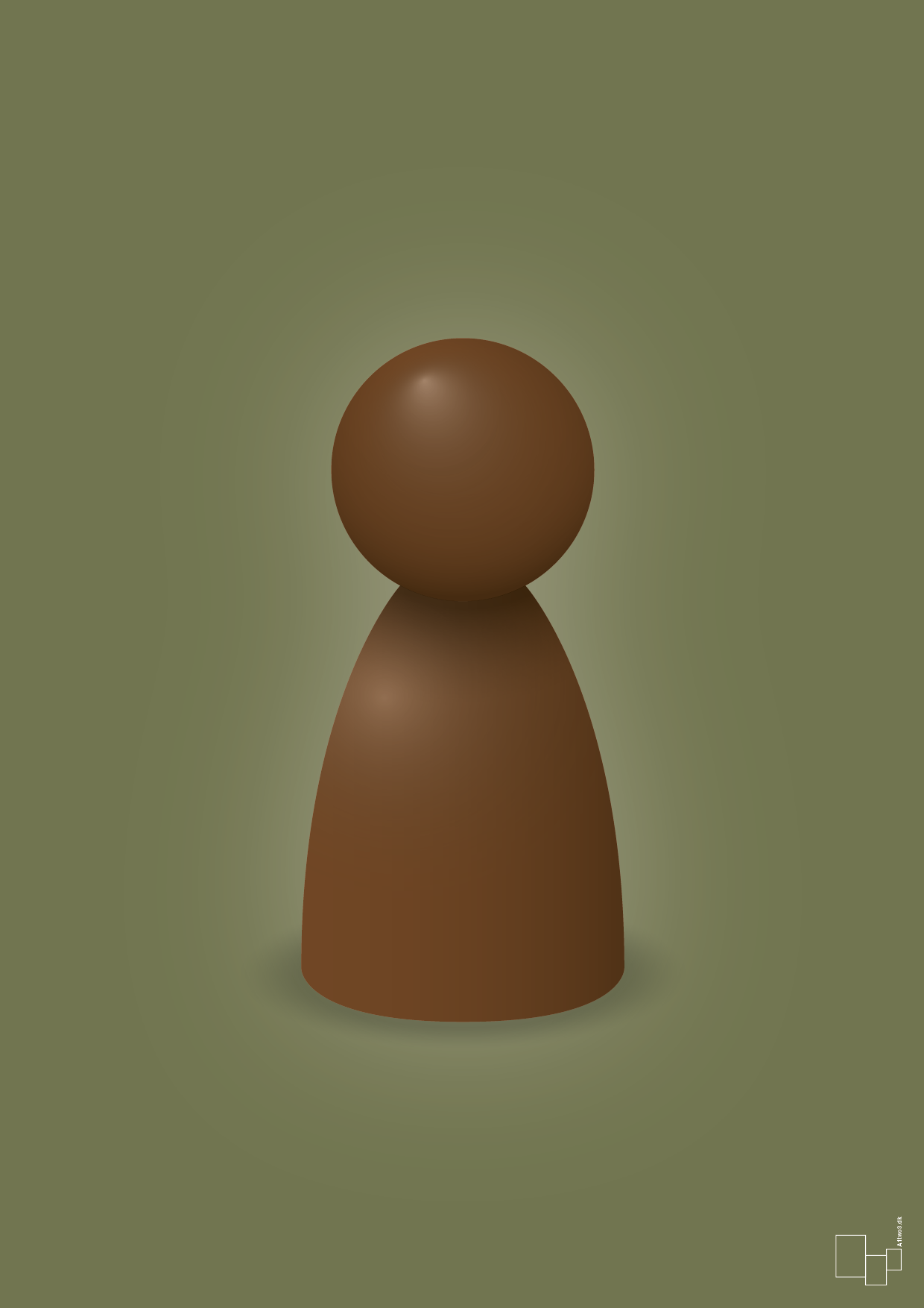 plakat: spillebrik i farven: dark brown - secret meadow-Brætspil-A1two3