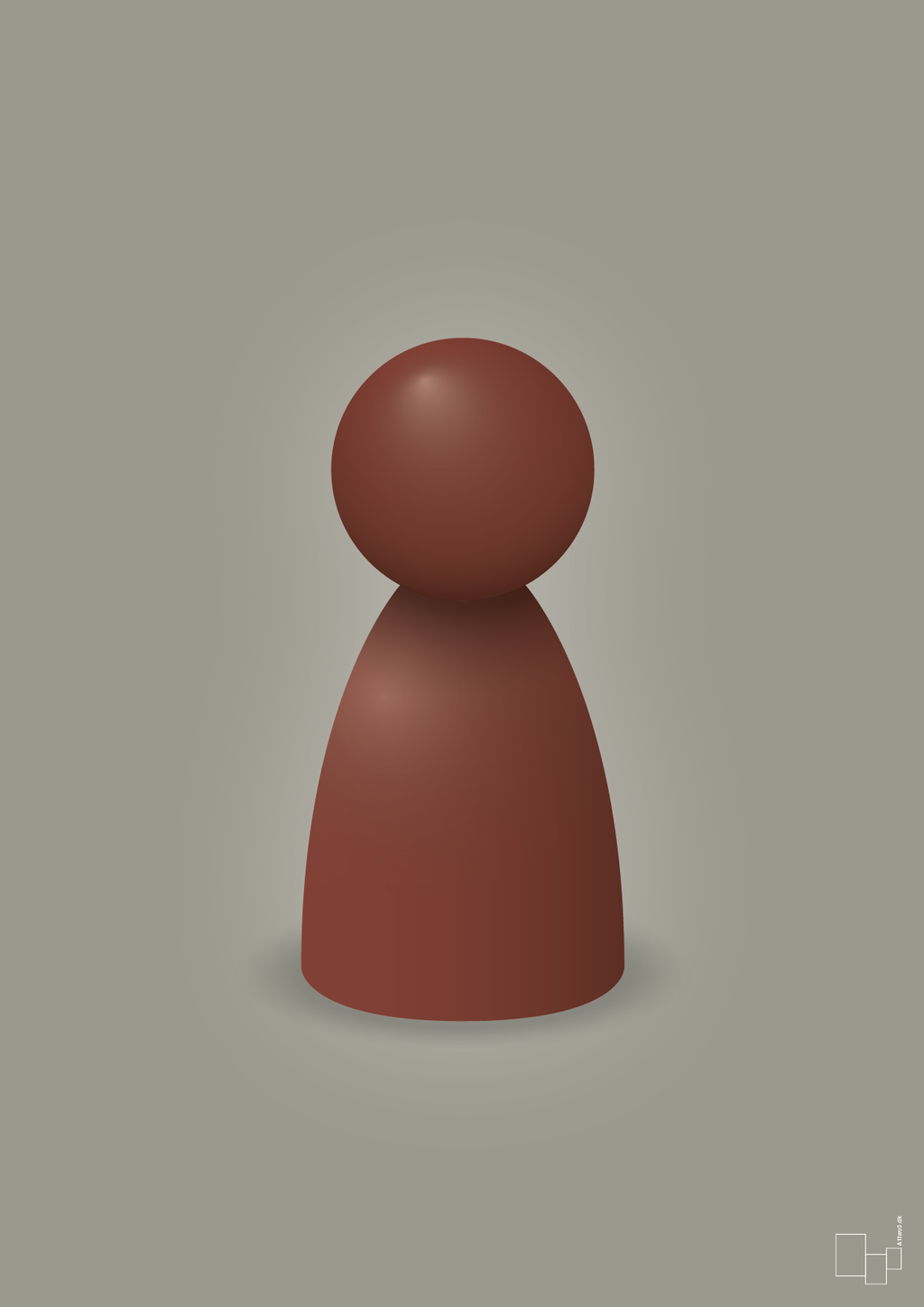 plakat: spillebrik i farven: red pebber - battleship gray-Brætspil-A1two3