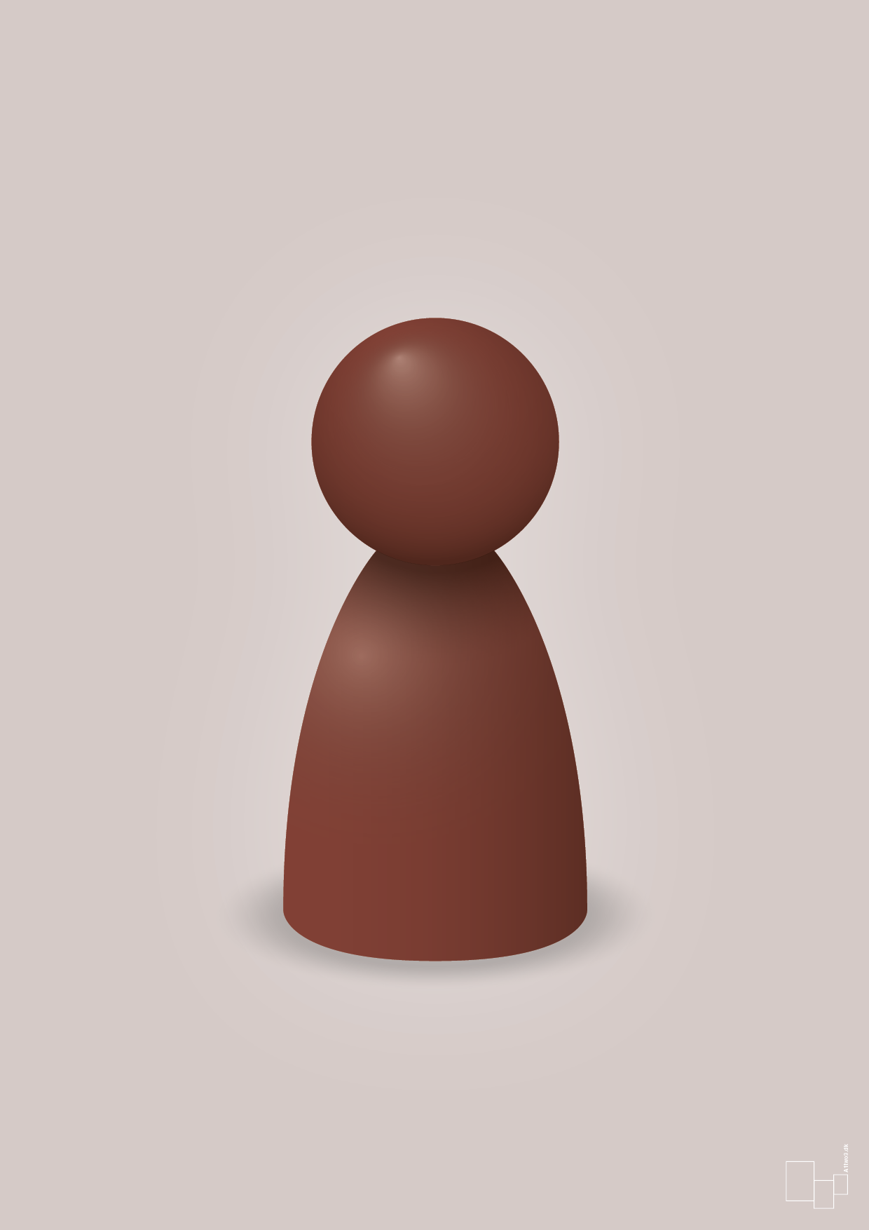 plakat: spillebrik i farven: red pebber - broken beige-Brætspil-A1two3