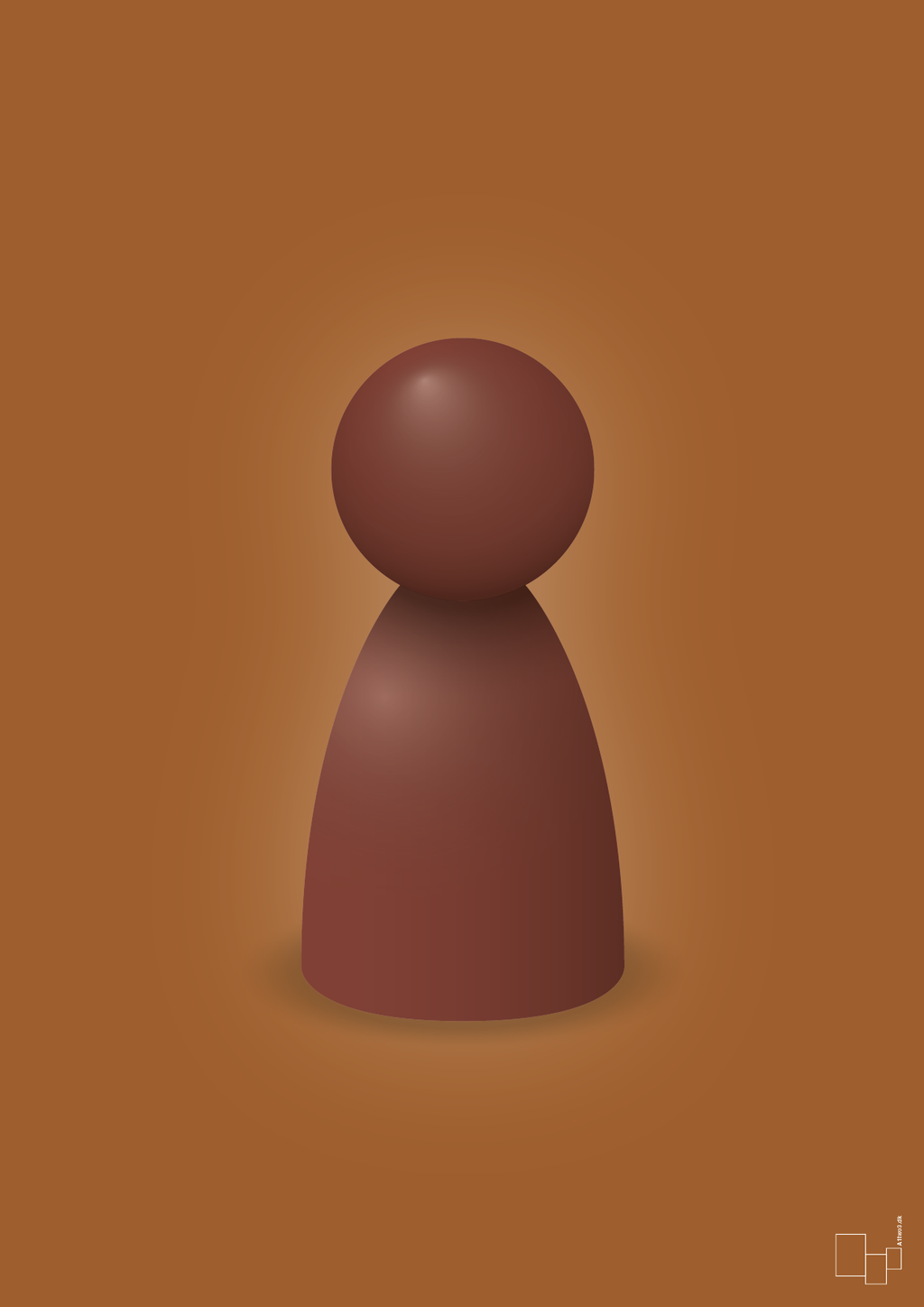 plakat: spillebrik i farven: red pebber - cognac-Brætspil-A1two3