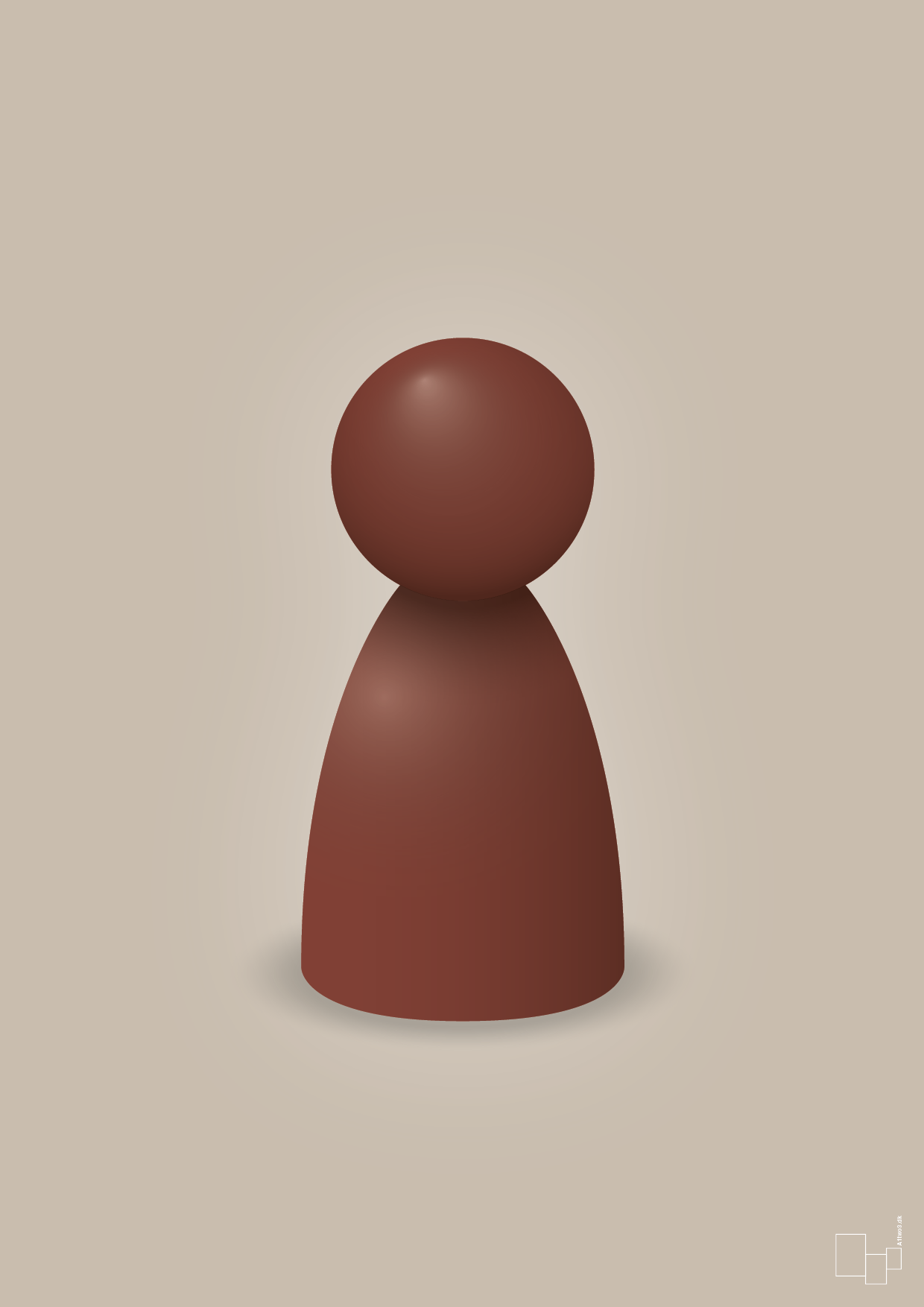 plakat: spillebrik i farven: red pebber - creamy mushroom-Brætspil-A1two3