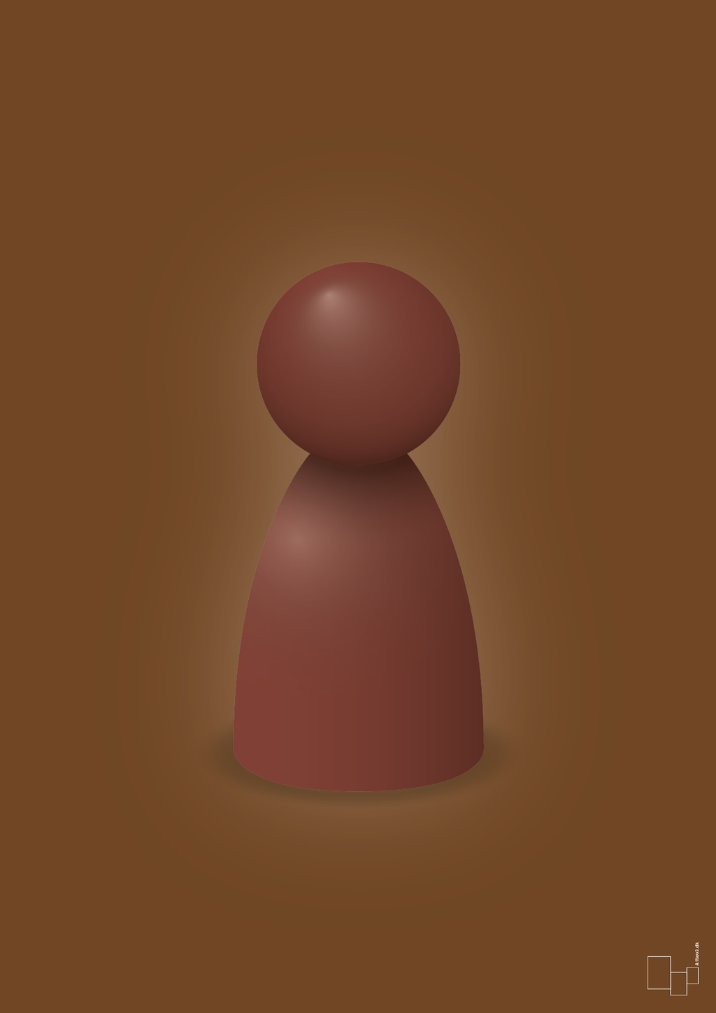 plakat: spillebrik i farven: red pebber - dark brown-Brætspil-A1two3