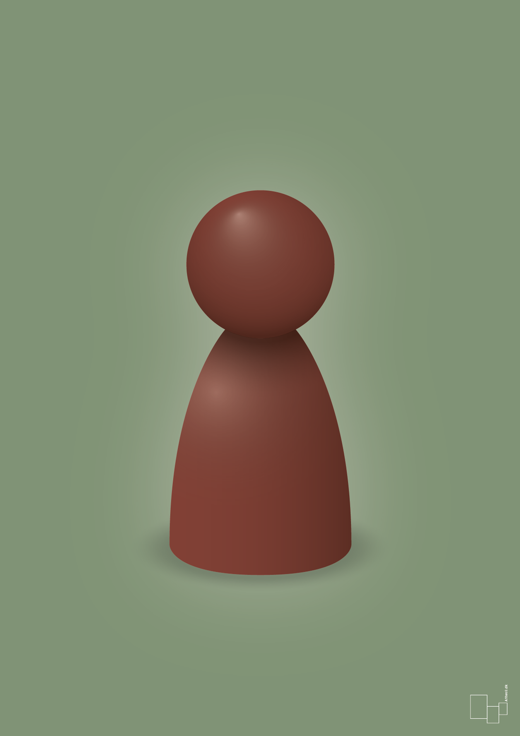 plakat: spillebrik i farven: red pebber - jade-Brætspil-A1two3