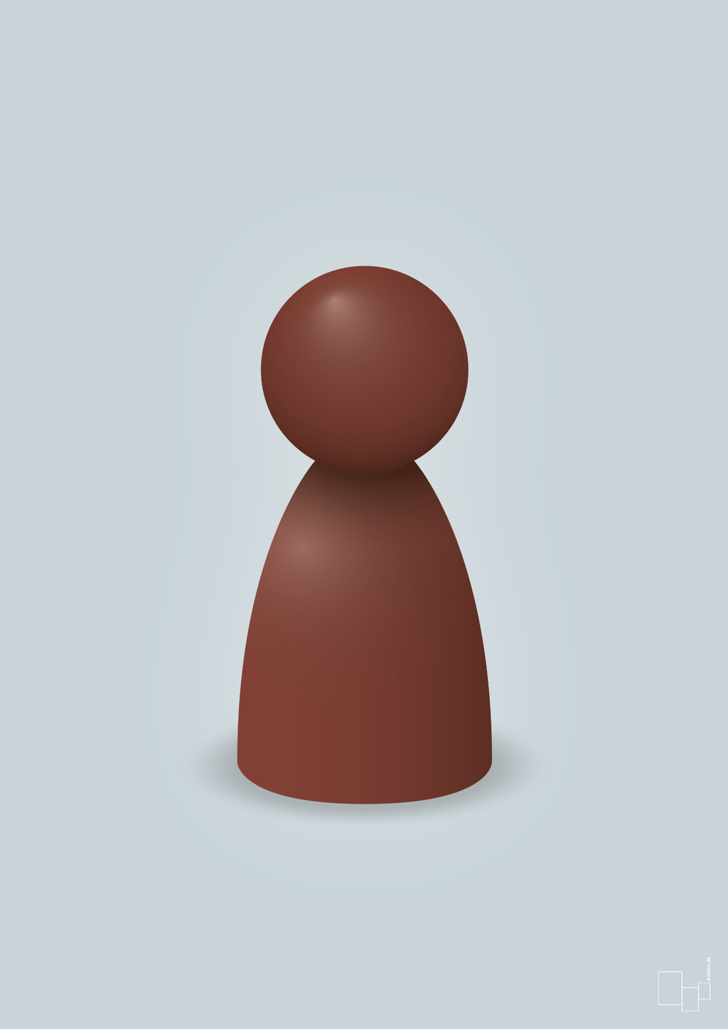 plakat: spillebrik i farven: red pebber - light drizzle-Brætspil-A1two3