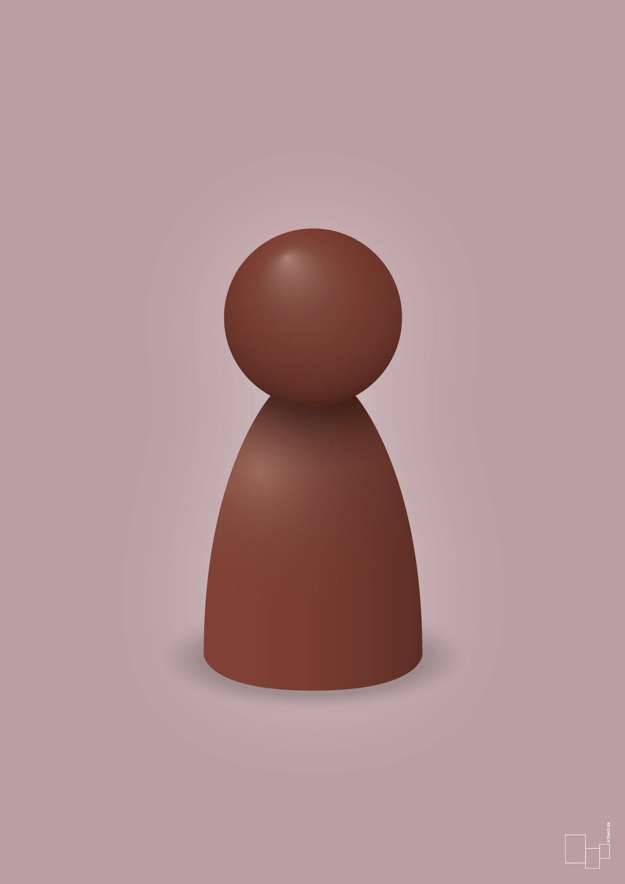plakat: spillebrik i farven: red pebber - light rose-Brætspil-A1two3