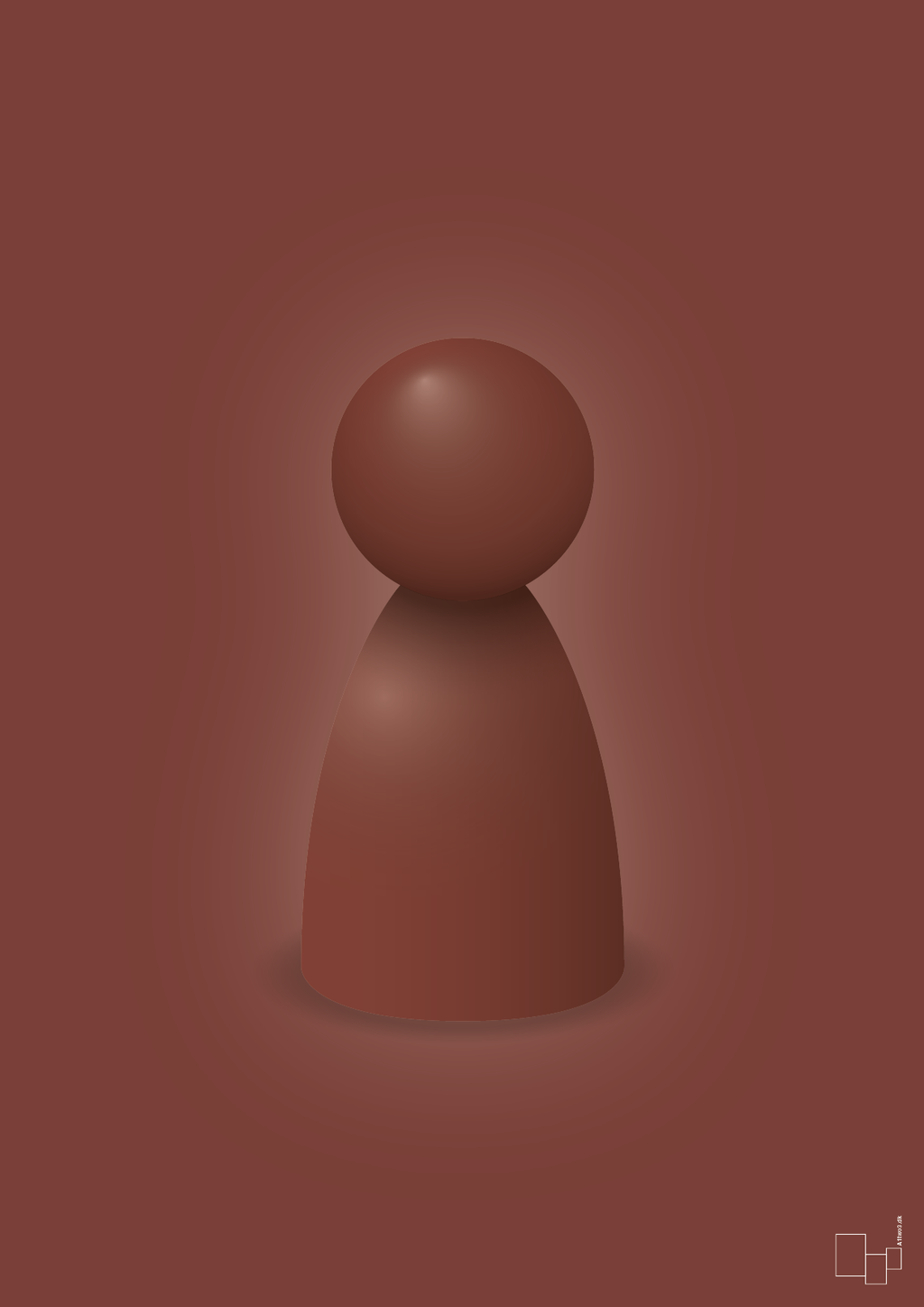 plakat: spillebrik i farven: red pebber - red pepper-Brætspil-A1two3