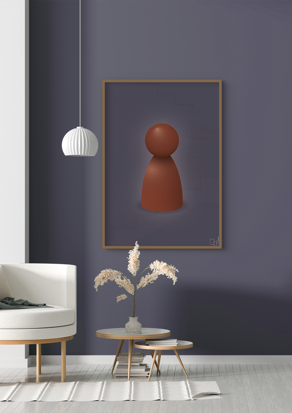 plakat: spillebrik i farven: red pebber - graphic charcoal-Brætspil-A1two3