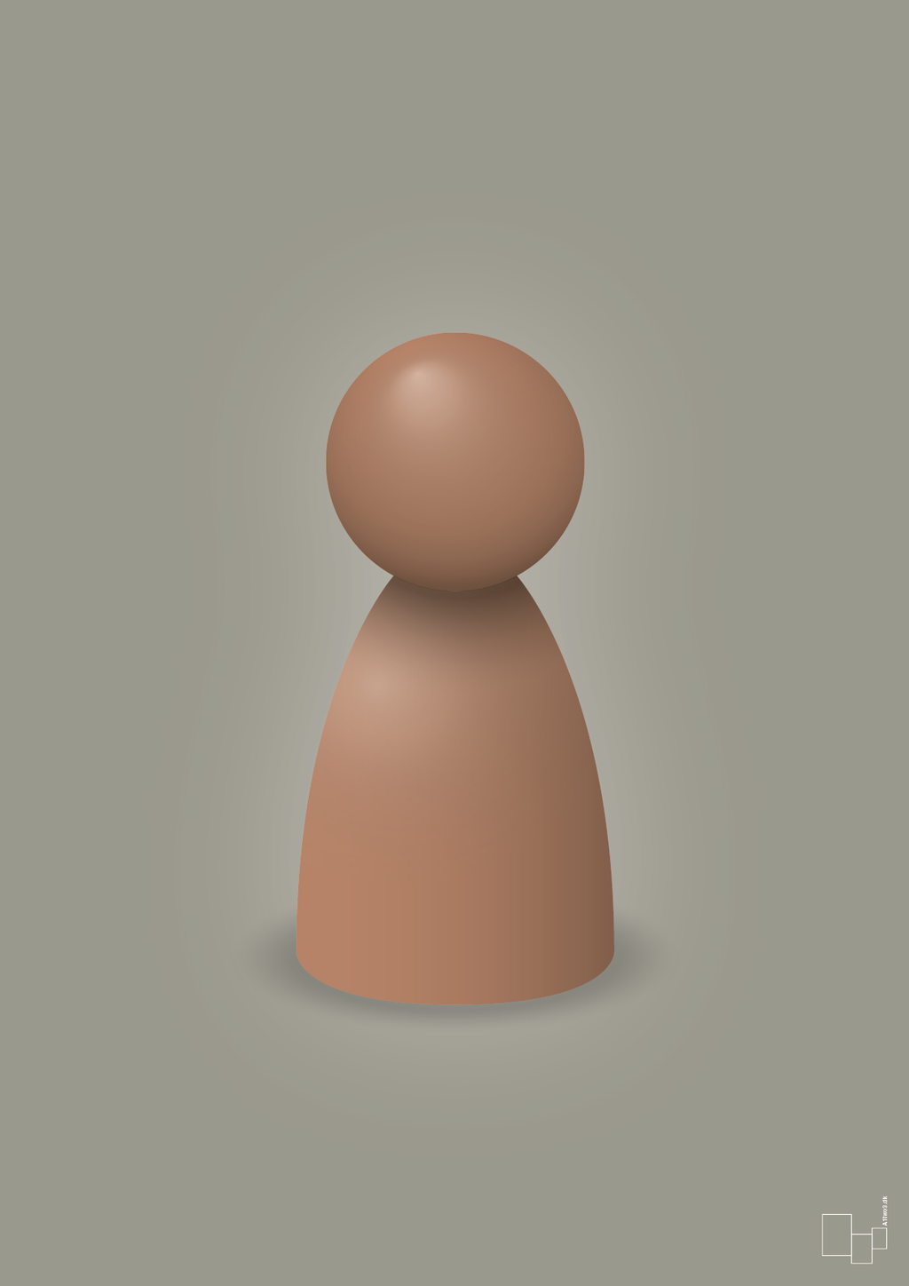 plakat: spillebrik i farven: cider spice - battleship gray-Brætspil-A1two3