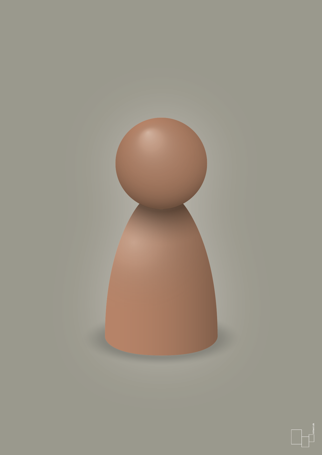 plakat: spillebrik i farven: cider spice - battleship gray-Brætspil-A1two3