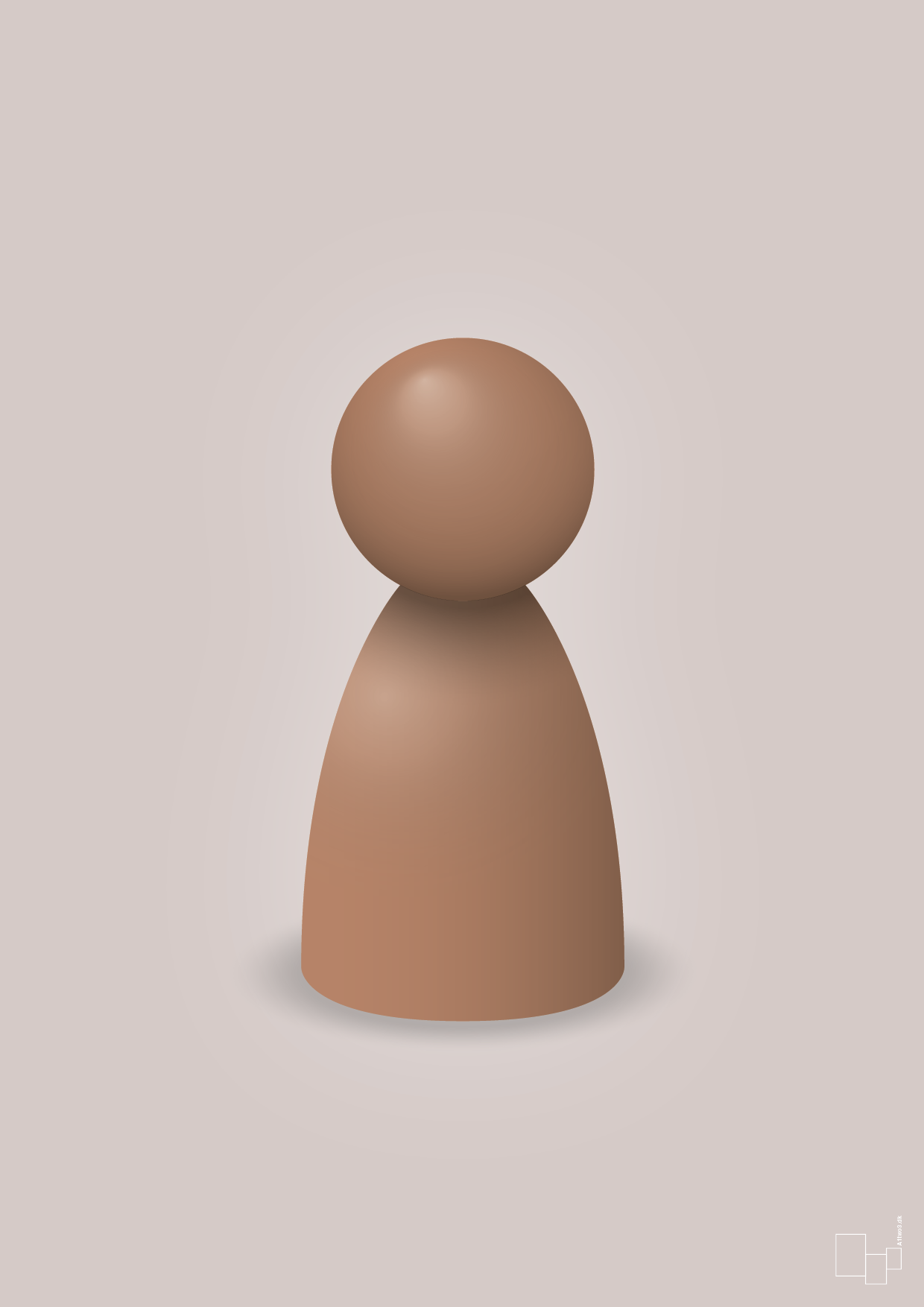 plakat: spillebrik i farven: cider spice - broken beige-Brætspil-A1two3