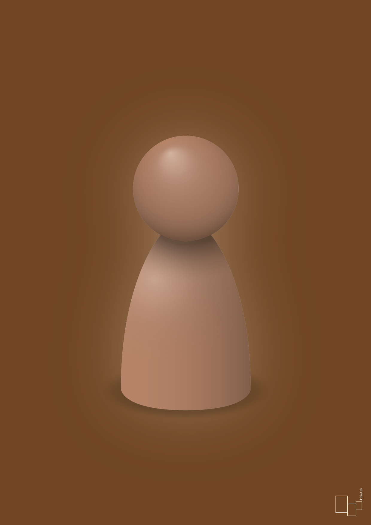 plakat: spillebrik i farven: cider spice - dark brown-Brætspil-A1two3