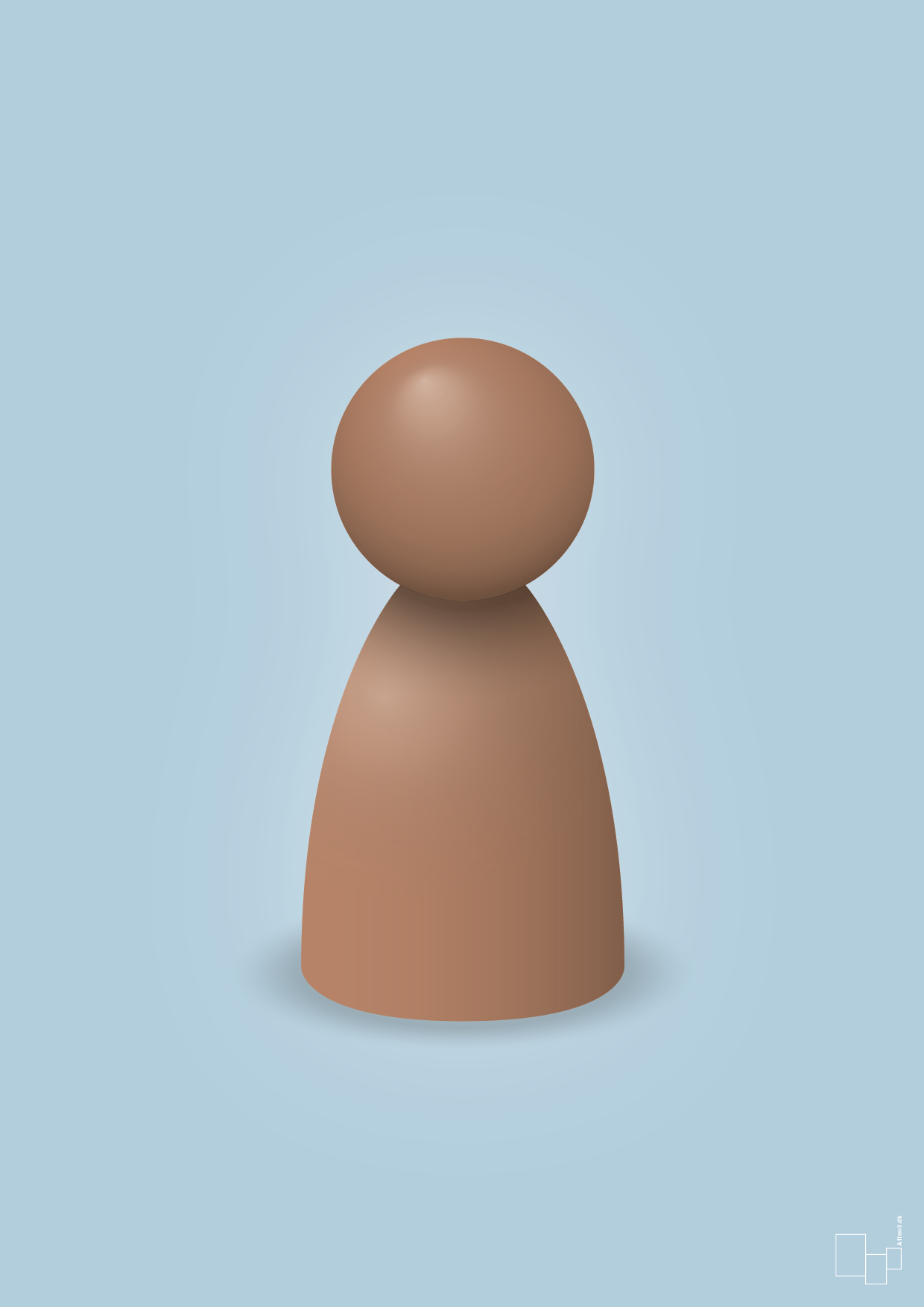 plakat: spillebrik i farven: cider spice - heavenly blue-Brætspil-A1two3