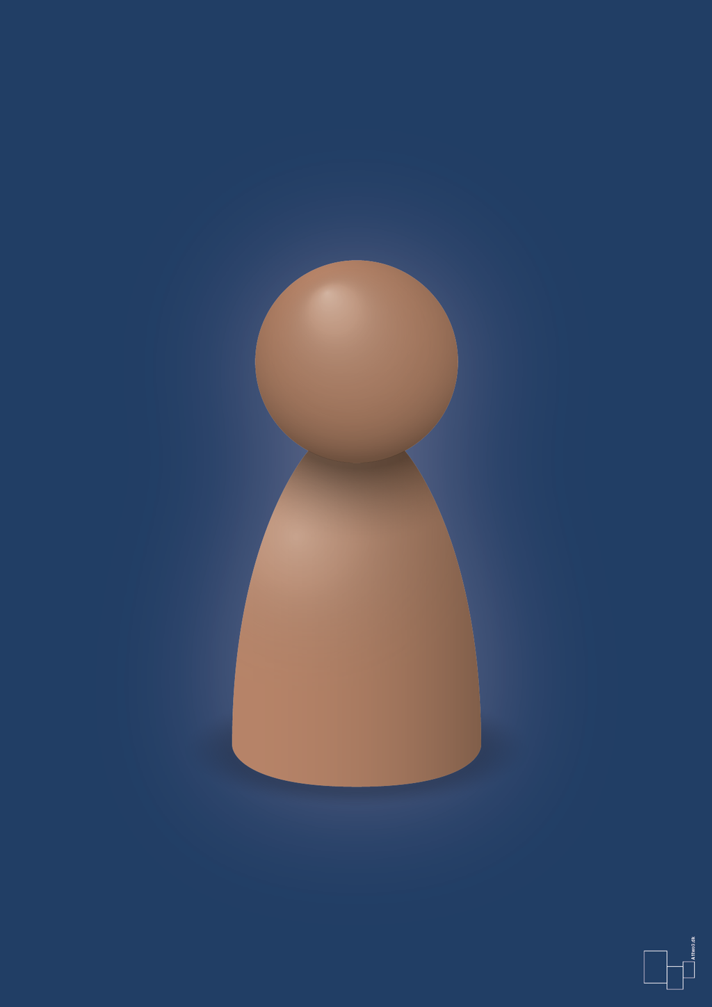 plakat: spillebrik i farven: cider spice - lapis blue-Brætspil-A1two3