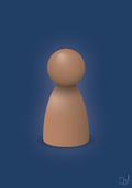 plakat: spillebrik i farven: cider spice - lapis blue-Brætspil-A1two3