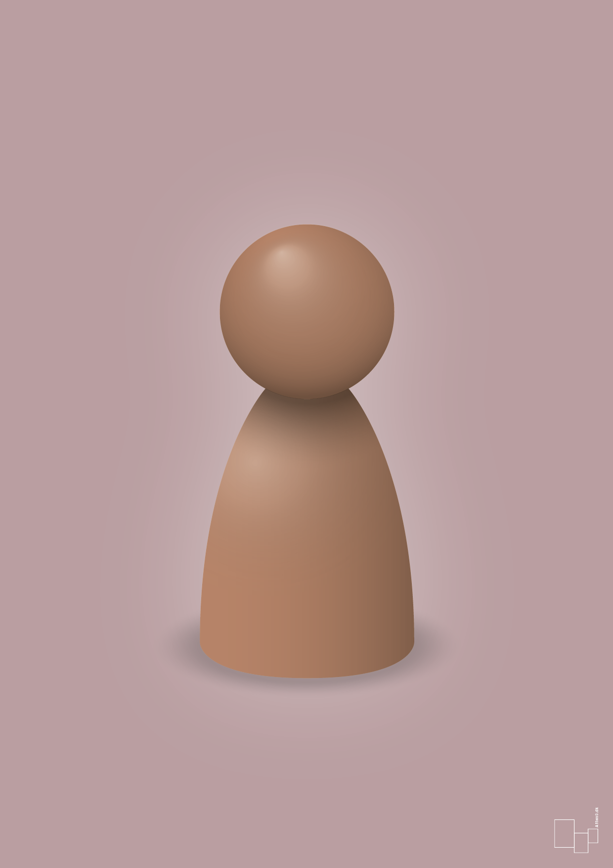plakat: spillebrik i farven: cider spice - light rose-Brætspil-A1two3