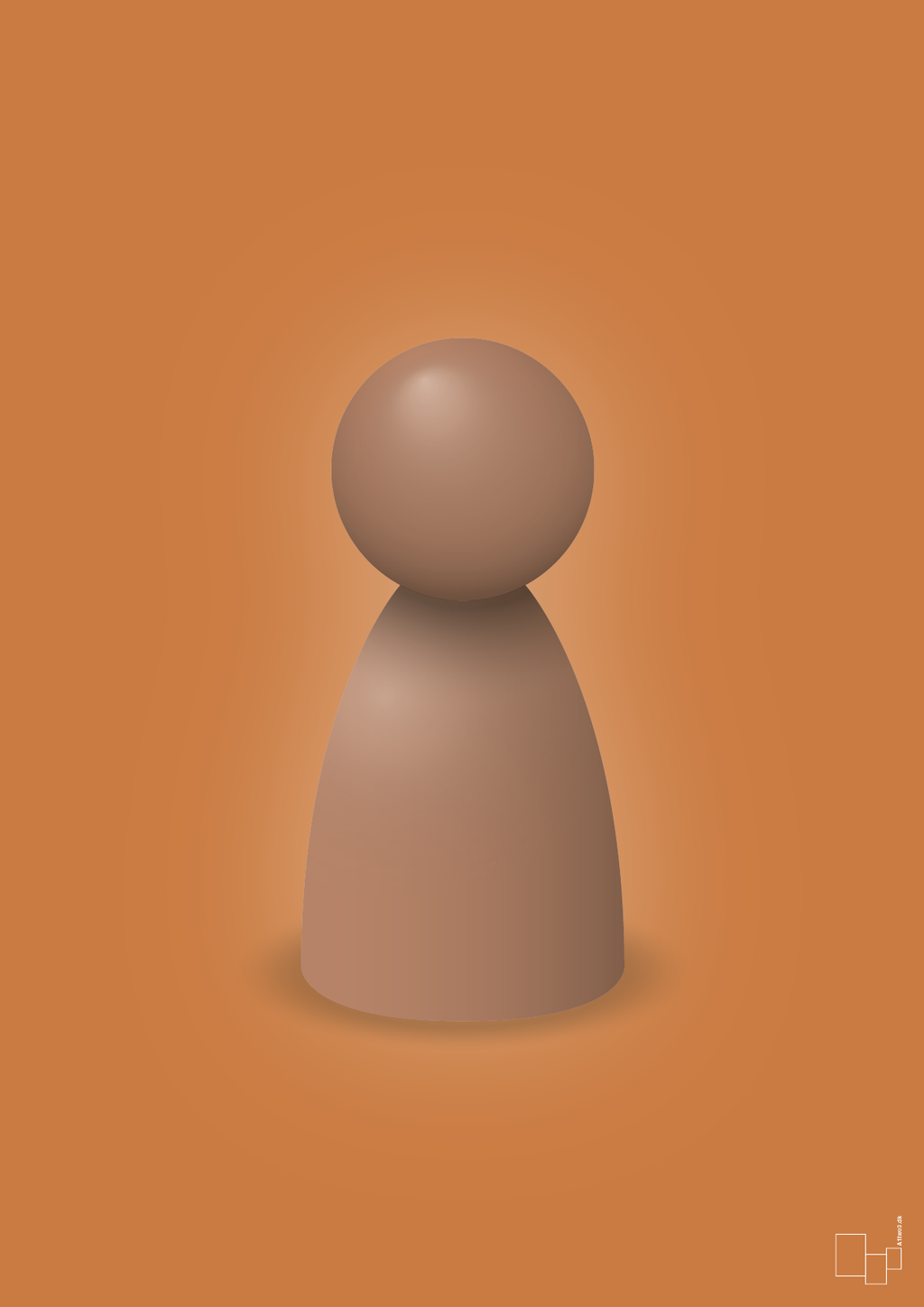 plakat: spillebrik i farven: cider spice - rumba orange-Brætspil-A1two3