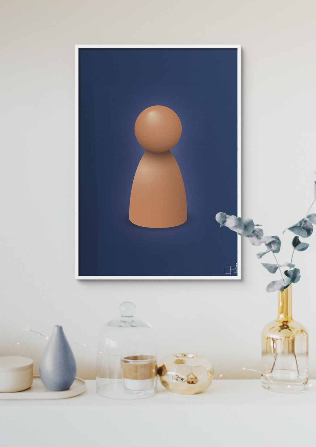 plakat: spillebrik i farven: cider spice - dark brown-Brætspil-A1two3