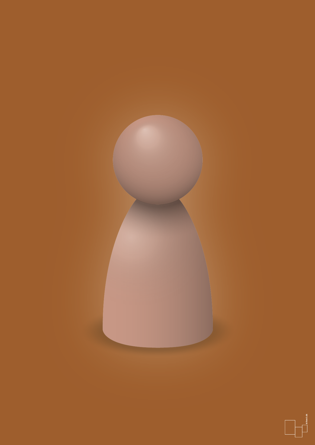 plakat: spillebrik i farven: powder - cognac-Brætspil-A1two3