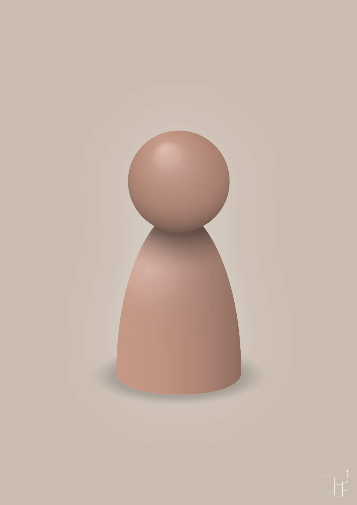 plakat: spillebrik i farven: powder - creamy mushroom-Brætspil-A1two3
