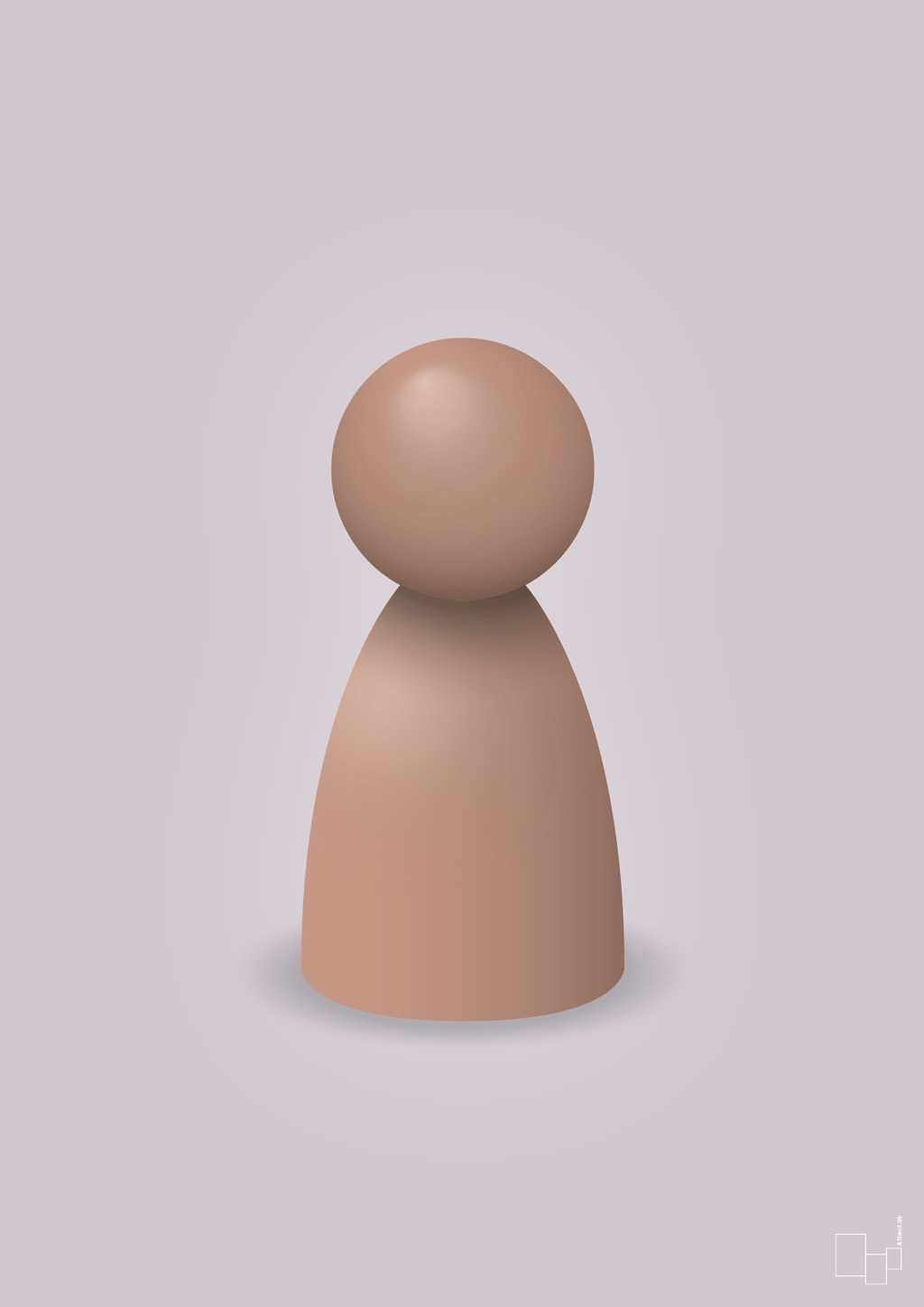 plakat: spillebrik i farven: powder - dusty lilac-Brætspil-A1two3