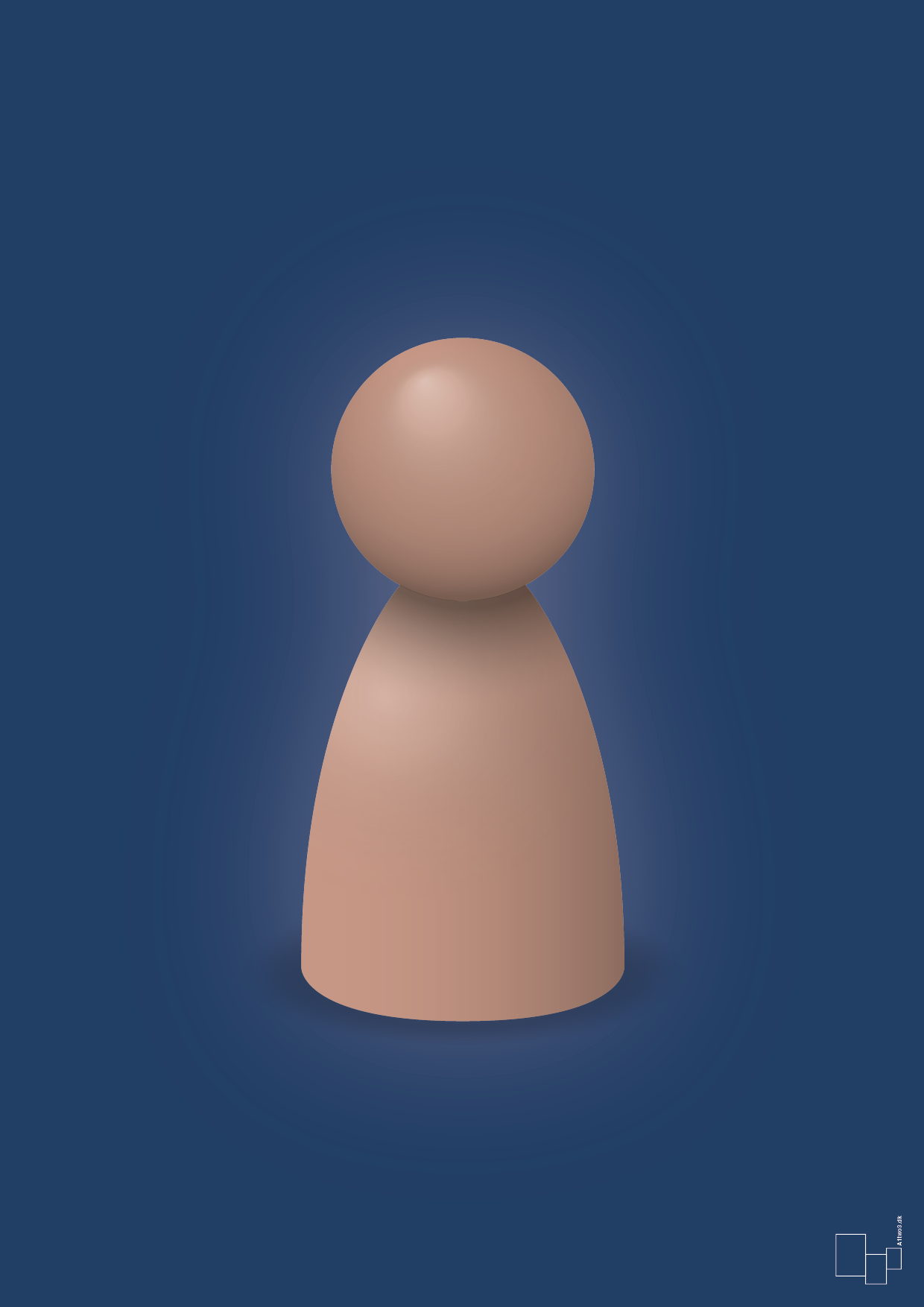 plakat: spillebrik i farven: powder - lapis blue-Brætspil-A1two3
