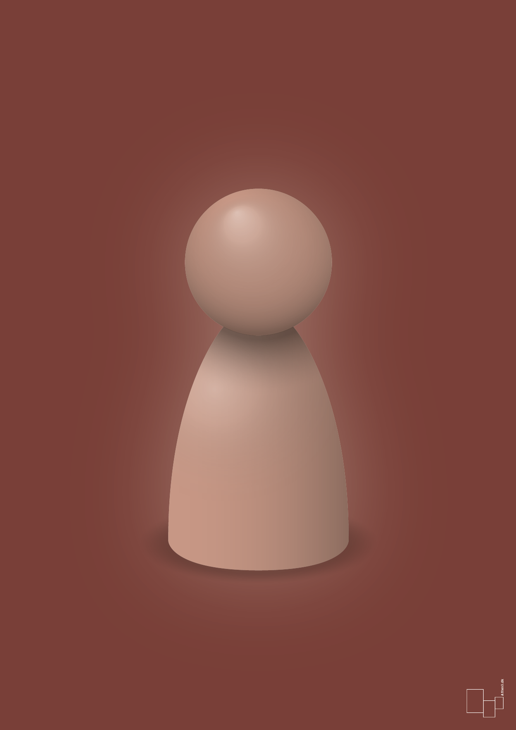 plakat: spillebrik i farven: powder - red pepper-Brætspil-A1two3