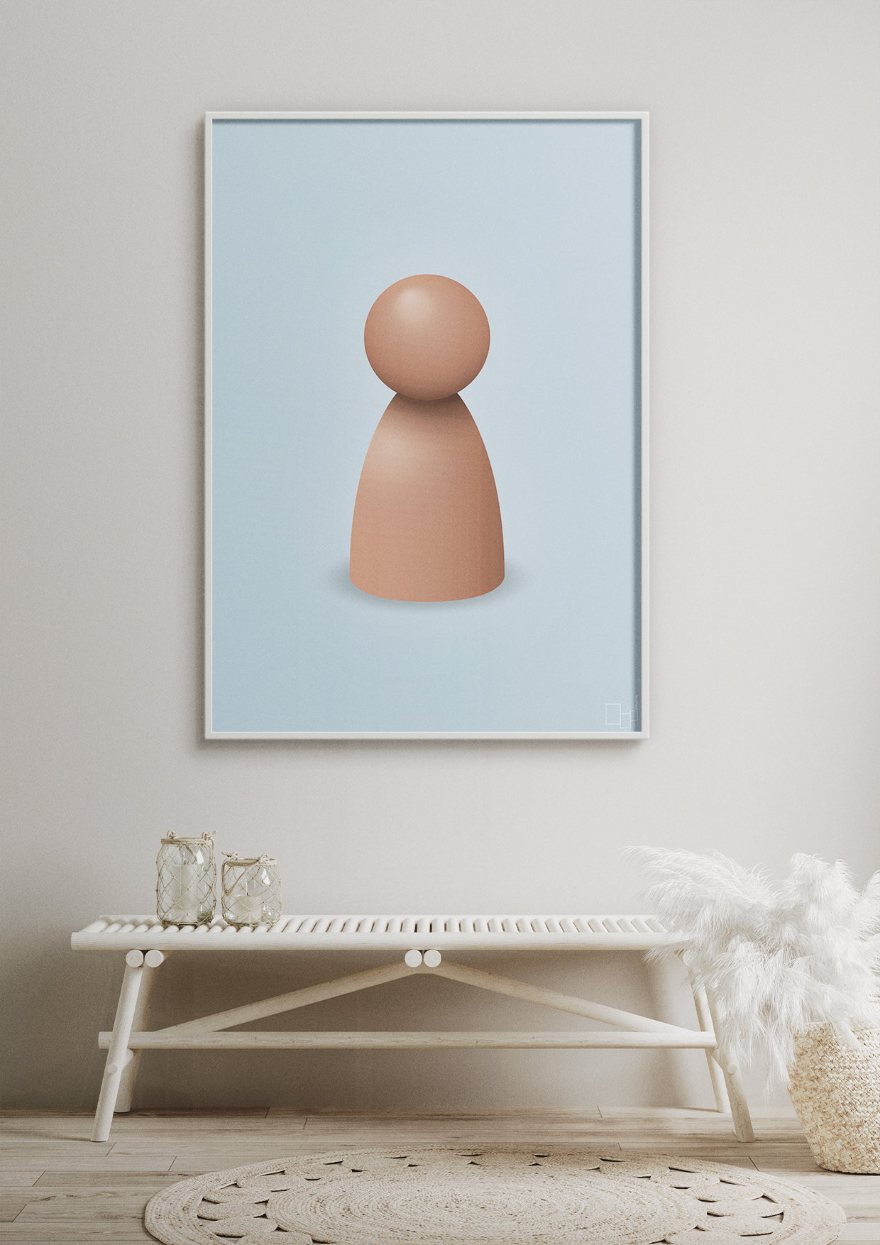 plakat: spillebrik i farven: powder - graphic charcoal-Brætspil-A1two3