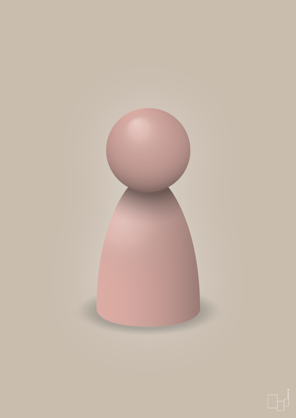plakat: spillebrik i farven: bubble shell - creamy mushroom-Brætspil-A1two3