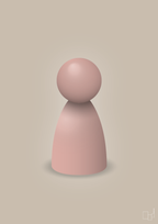 plakat: spillebrik i farven: bubble shell - creamy mushroom-Brætspil-A1two3