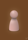 plakat: spillebrik i farven: bubble shell - dark brown-Brætspil-A1two3