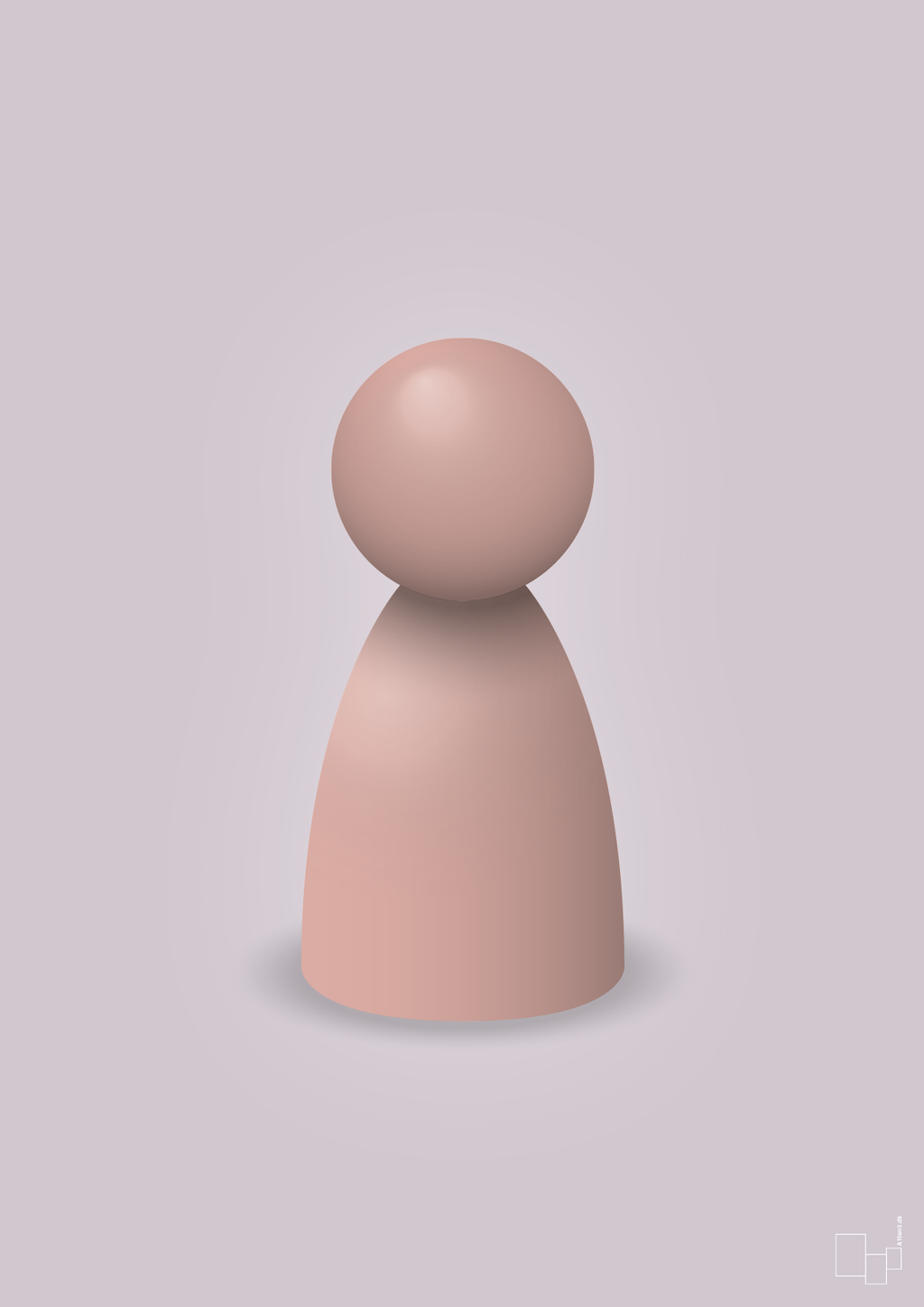 plakat: spillebrik i farven: bubble shell - dusty lilac-Brætspil-A1two3