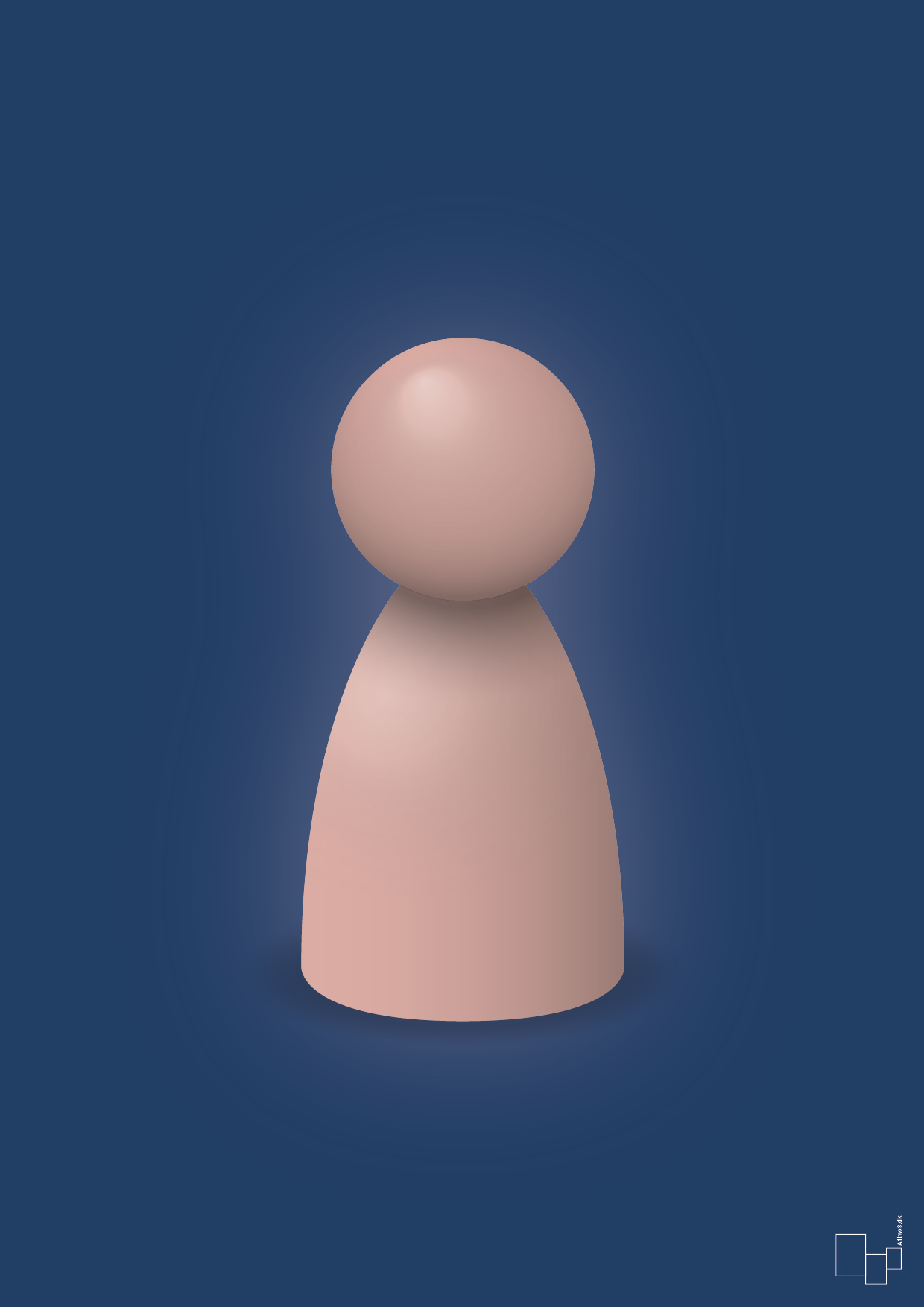 plakat: spillebrik i farven: bubble shell - lapis blue-Brætspil-A1two3