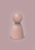 plakat: spillebrik i farven: bubble shell - light rose-Brætspil-A1two3
