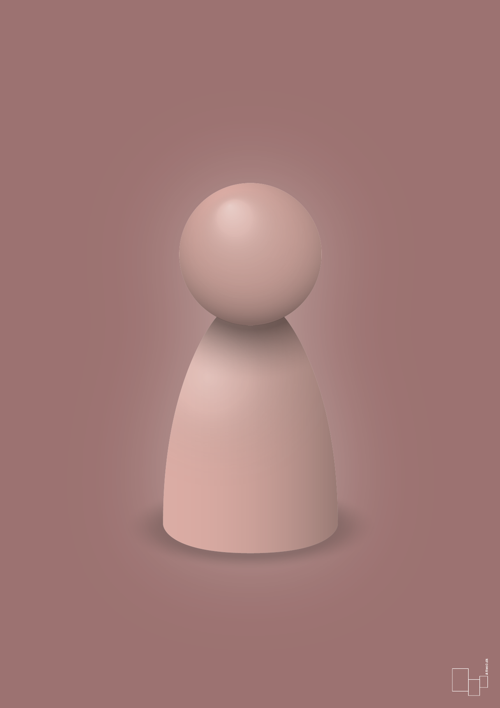 plakat: spillebrik i farven: bubble shell - plum-Brætspil-A1two3