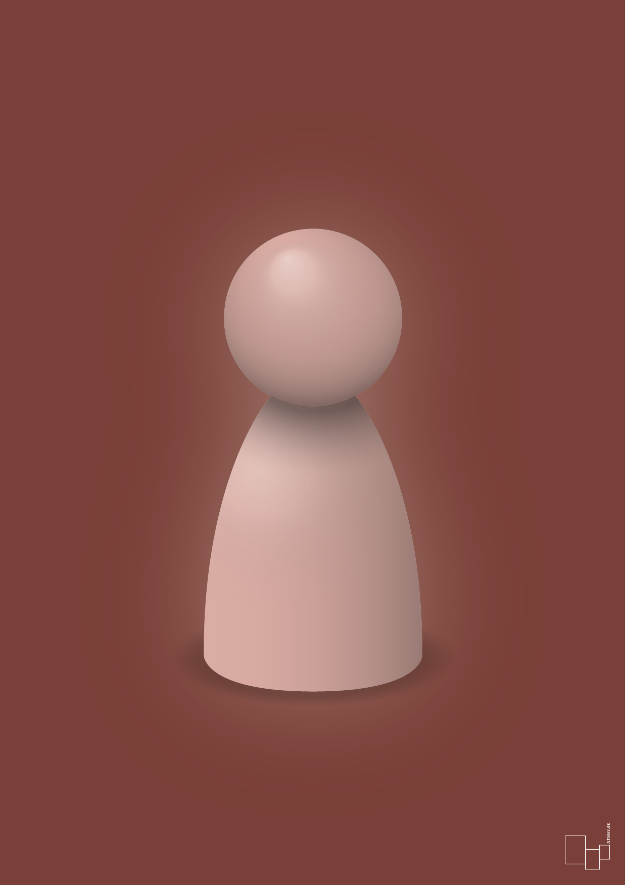 plakat: spillebrik i farven: bubble shell - red pepper-Brætspil-A1two3
