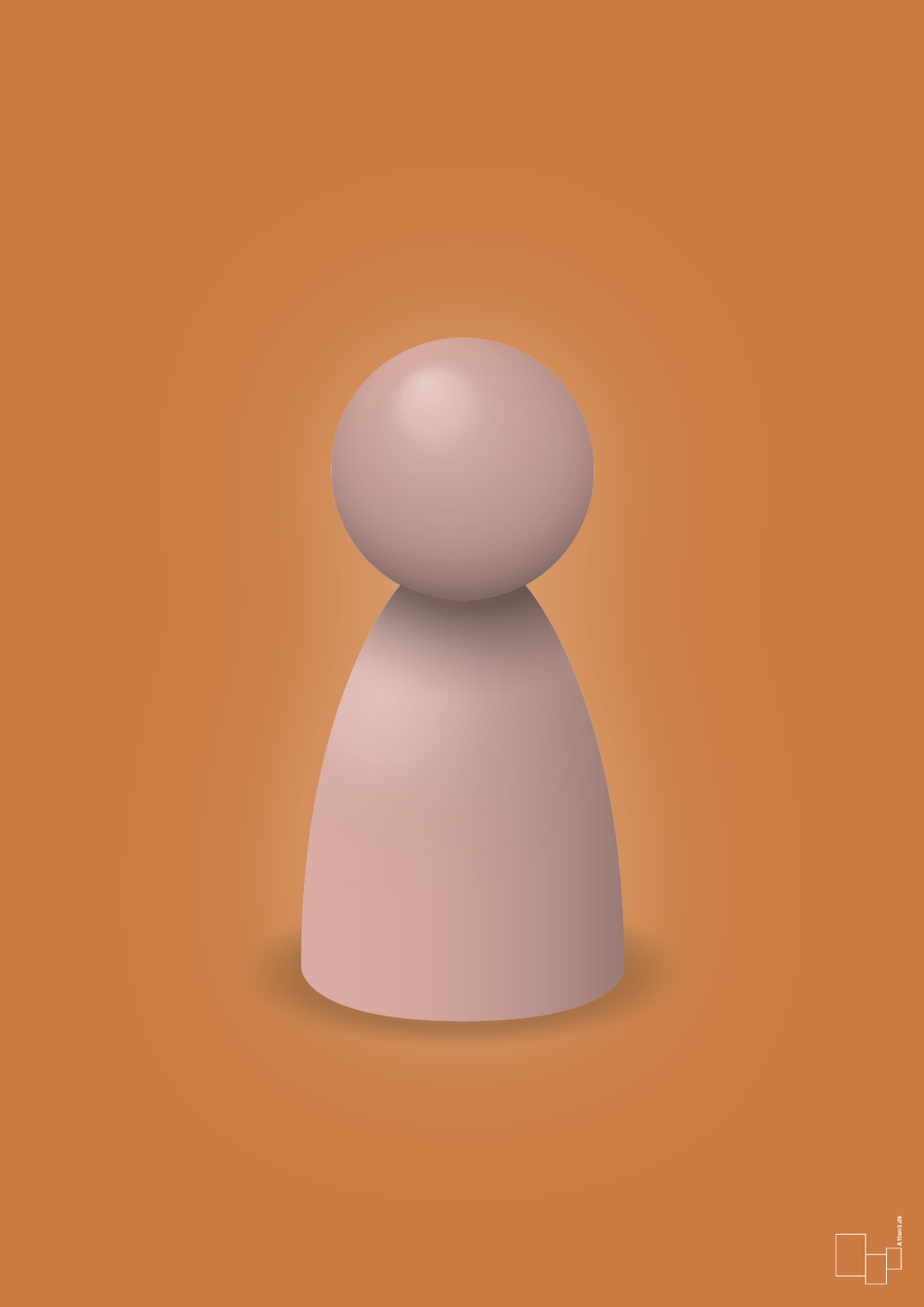 plakat: spillebrik i farven: bubble shell - rumba orange-Brætspil-A1two3
