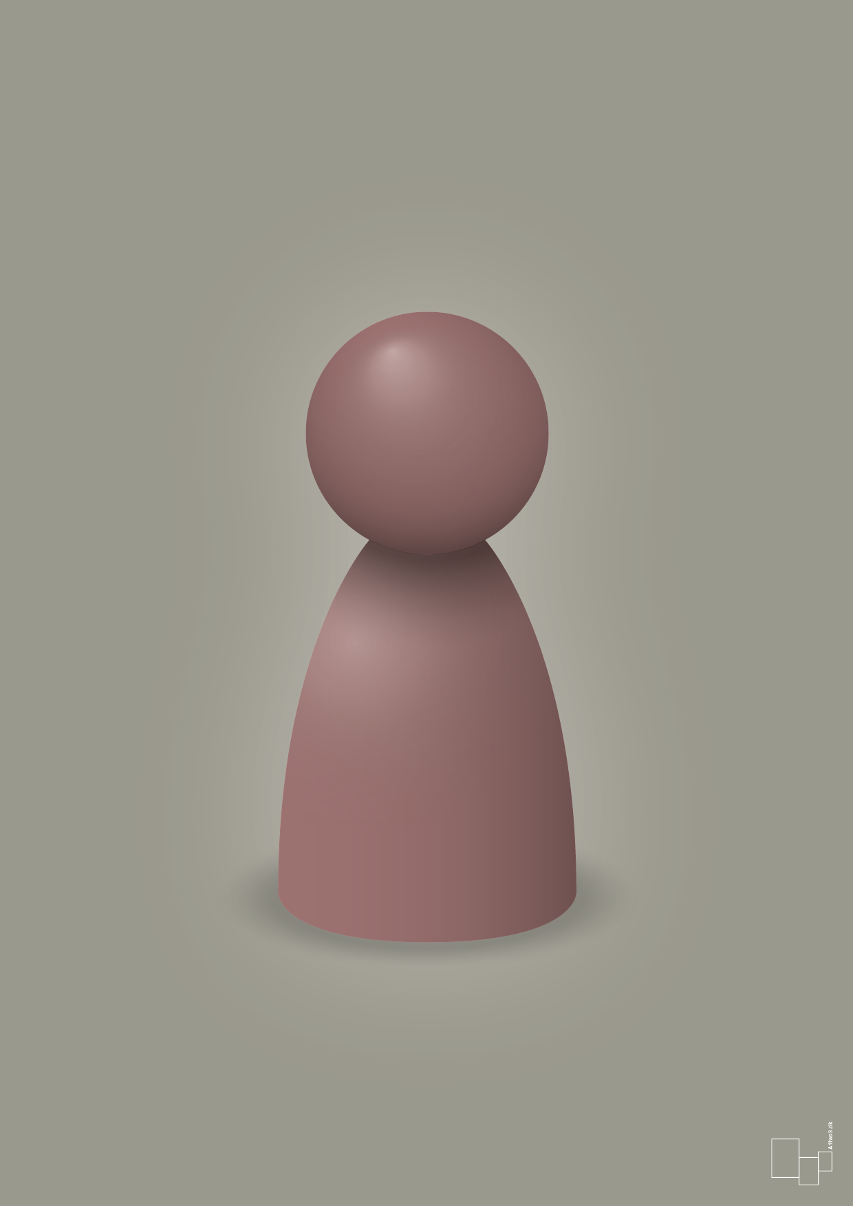 plakat: spillebrik i farven: plum - battleship gray-Brætspil-A1two3