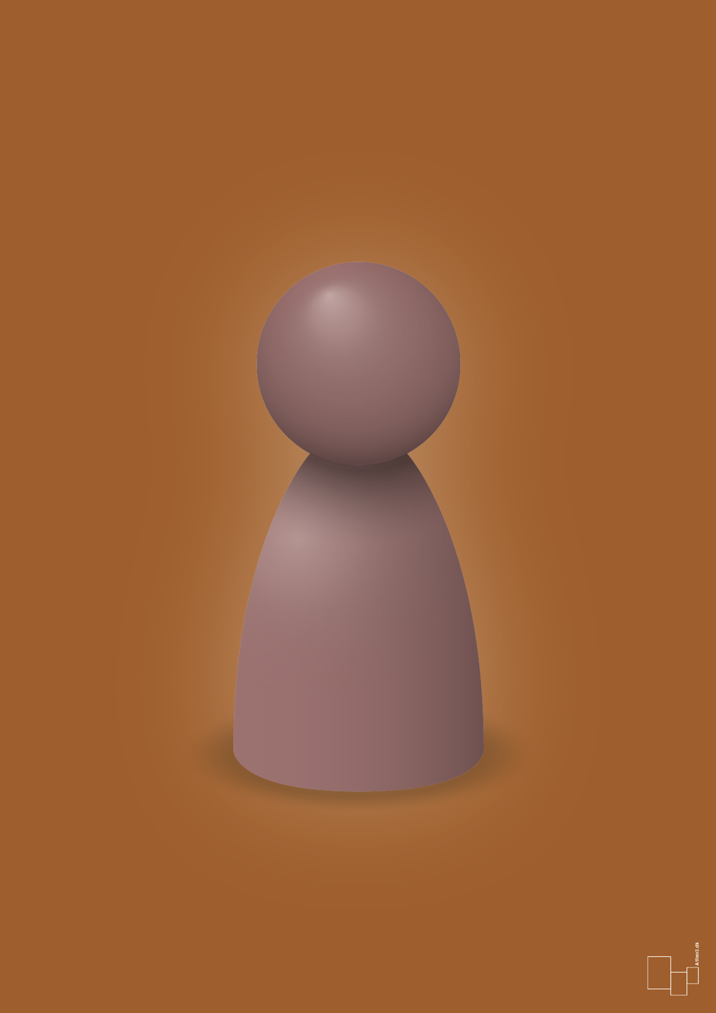 plakat: spillebrik i farven: plum - cognac-Brætspil-A1two3