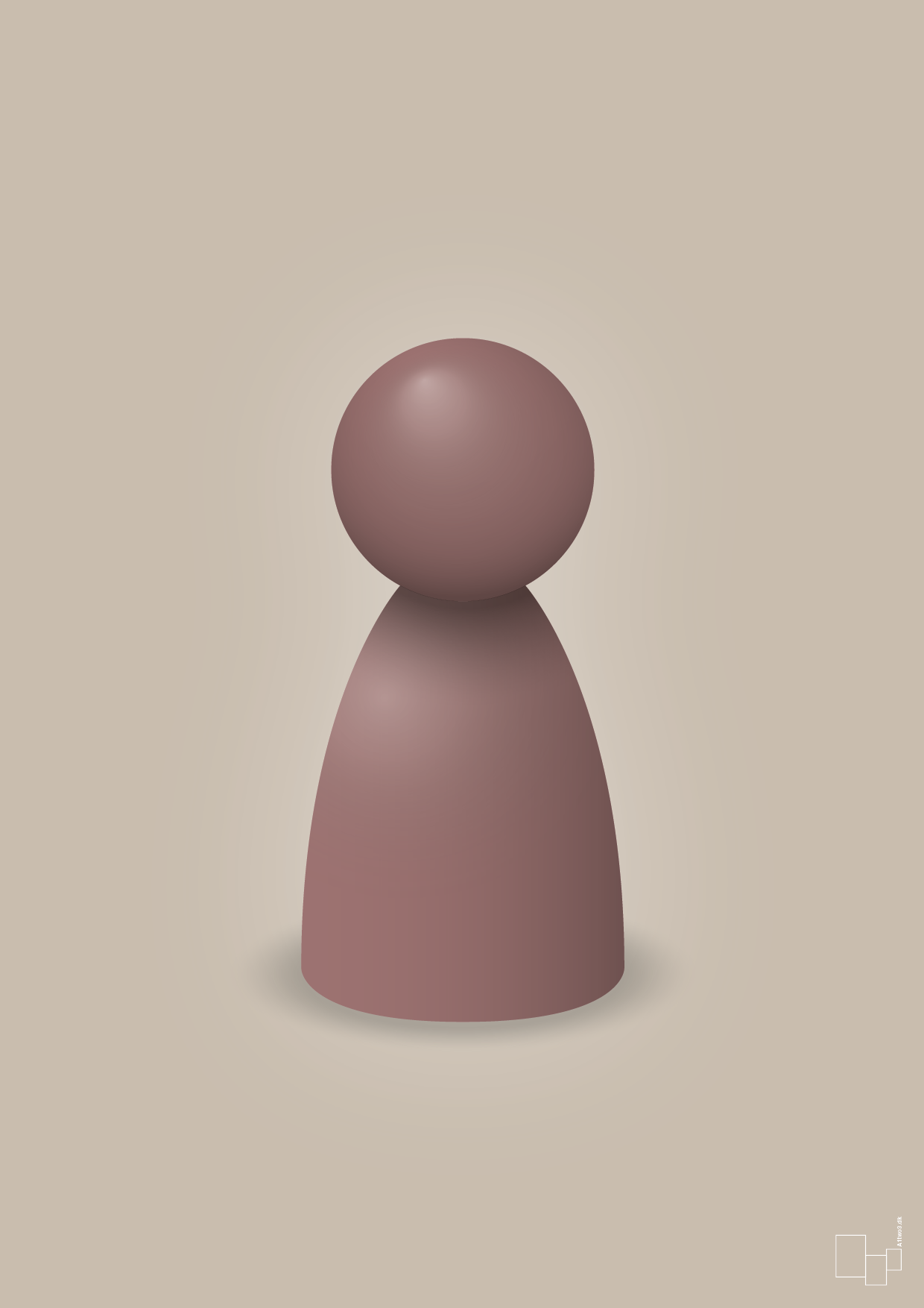 plakat: spillebrik i farven: plum - creamy mushroom-Brætspil-A1two3