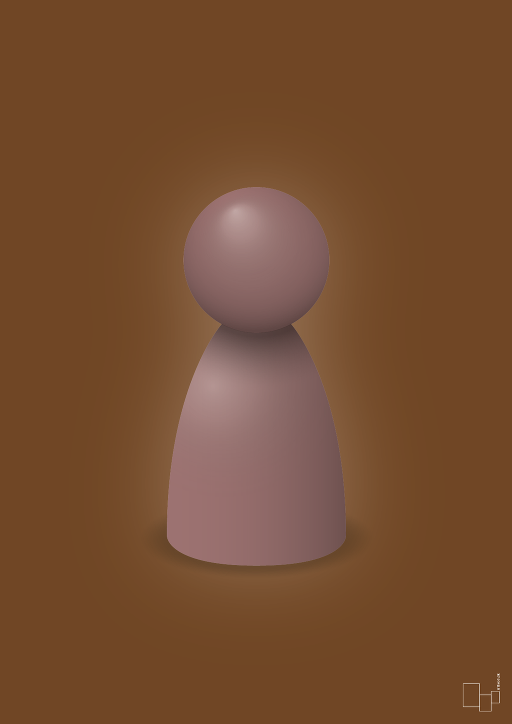 plakat: spillebrik i farven: plum - dark brown-Brætspil-A1two3