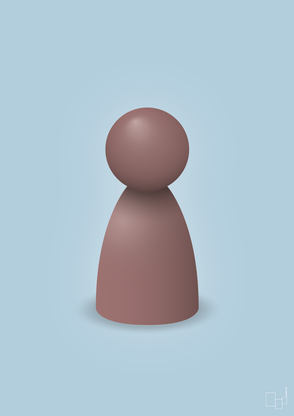 plakat: spillebrik i farven: plum - heavenly blue-Brætspil-A1two3